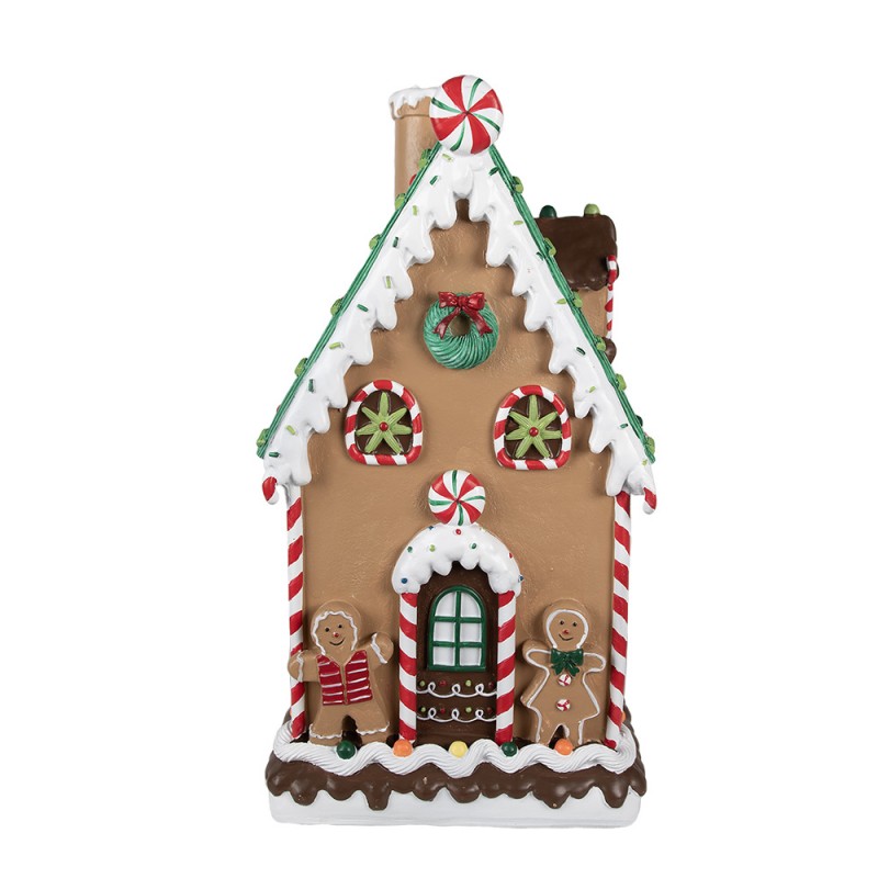 6PR4253 Lebkuchenhaus 28x28x51 cm Braun Kunststoff Pfefferkuchenhaus