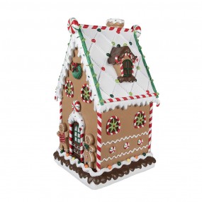 26PR4253 Gingerbread house 28x28x51 cm Brown Plastic Gingerbread house