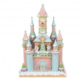 26PR4262 Gingerbread house 27x18x42 cm Pink Plastic Gingerbread house