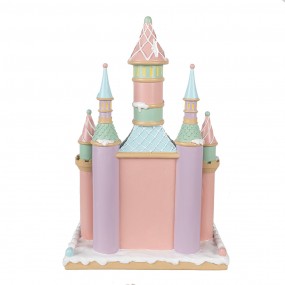 26PR4262 Gingerbread house 27x18x42 cm Pink Plastic Gingerbread house