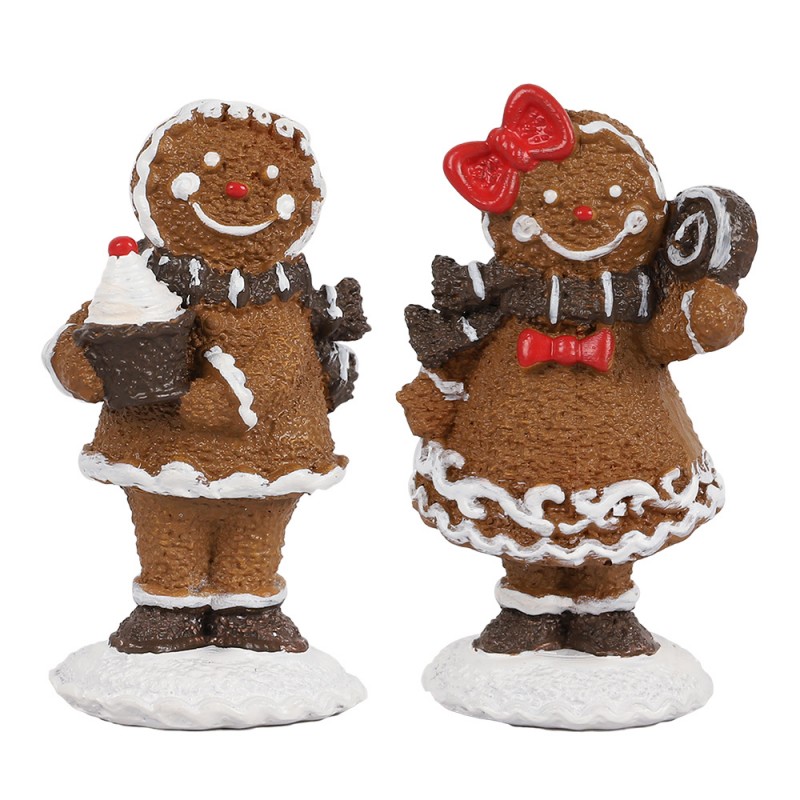 6PR4306 Décoration de Noël Bonhomme en pain d‘épice 2x2x5 cm Marron Plastique