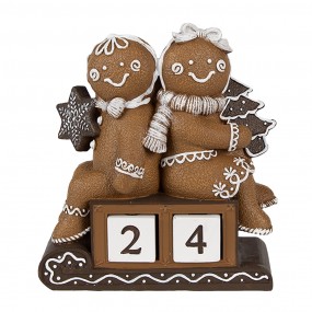 26PR4311 Weihnachtsdekorationsfigur Pfefferkuchenmann 11x4x13 cm Braun Kunststoff