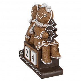 26PR4311 Kerstdecoratie Beeld Gingerbread man 11x4x13 cm Bruin Kunststof