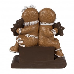 26PR4311 Christmas Decoration Figurine Gingerbread man 11x4x13 cm Brown Plastic