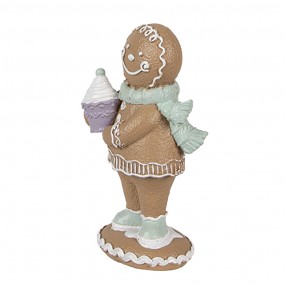 26PR4319 Christmas Decoration Figurine Gingerbread man 11 cm Brown Plastic