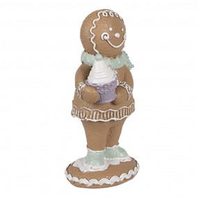 26PR4319 Christmas Decoration Figurine Gingerbread man 11 cm Brown Plastic