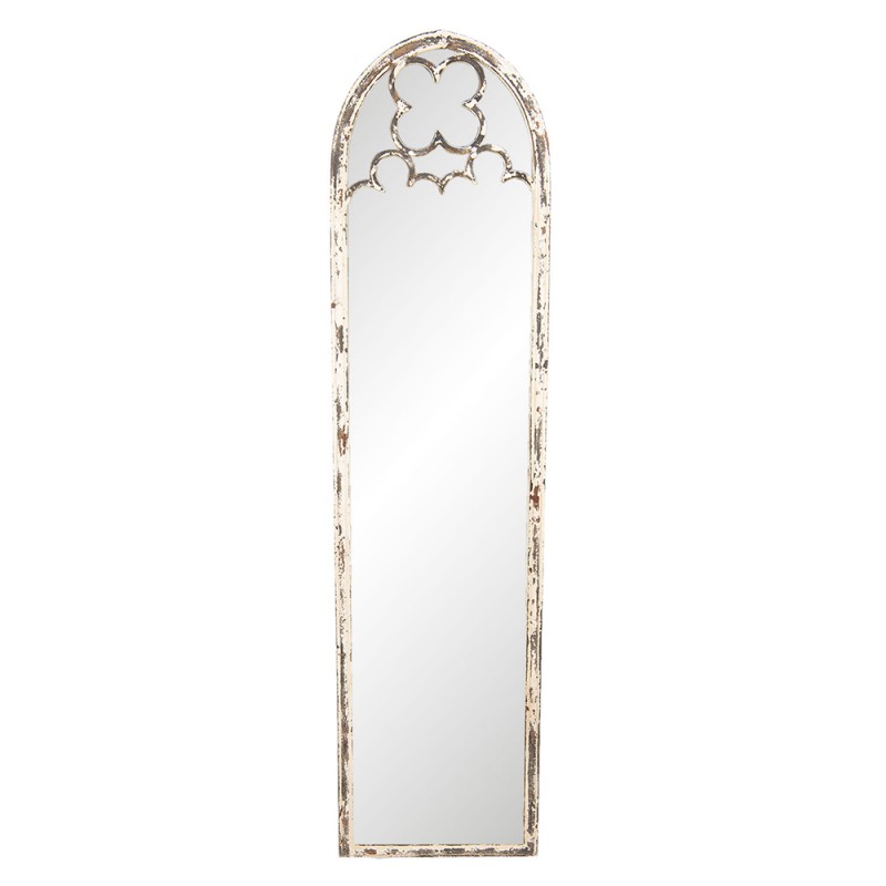 52S177 Specchio 35x140 cm Marrone Legno  Rettangolo Grande specchio