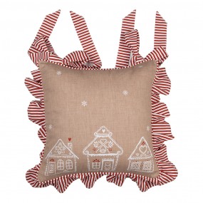 2GBB25 Chair Cushion Cover 40x40 cm Brown Cotton Gingerbread house Pillow Cover