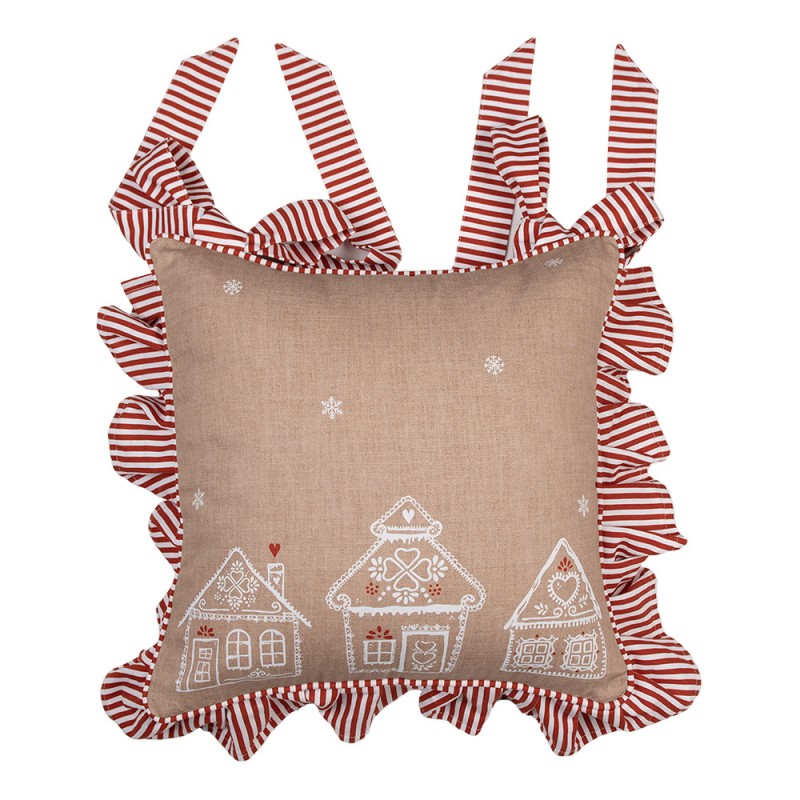 GBB25 Chair Cushion Cover 40x40 cm Brown Cotton Gingerbread house Pillow Cover