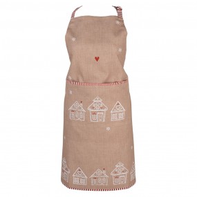 2GBB41 Kitchen Apron 70x85 cm Brown Cotton Gingerbread house