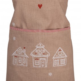 2GBB41 Kitchen Apron 70x85 cm Brown Cotton Gingerbread house