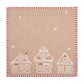 2GBB43 Napkins Cotton Set of 6  40x40 cm Brown Cotton Gingerbread house