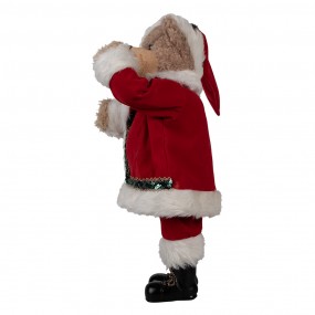 265620 Christmas Decoration Figurine Bear 51 cm Red Plastic Santa Claus