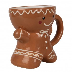 26CE1783 Mok Gingerbread man 325 ml Bruin Keramiek Drinkbeker