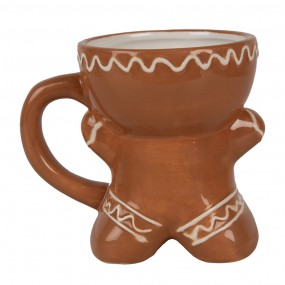 26CE1783 Mug Gingerbread man 325 ml Brown Ceramic Drinking Cup