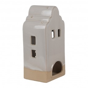 26CE1791 Porte-bougie Maison 11x10x23 cm Beige Céramique Porte-bougies