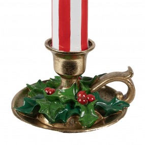 26PR4241 Kerstdecoratie met LED-verlichting Kandelaar 18x17x38 cm Rood Wit Kunststof