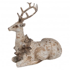 26PR4290 Figurine décorative set de 2 Cerf 20/12 cm Marron Plastique