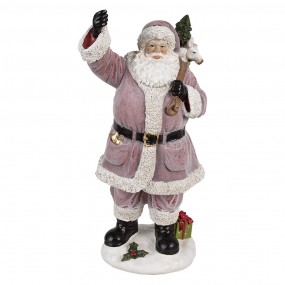 26PR4299 Christmas Decoration Figurine Santa Claus 43 cm Pink Plastic