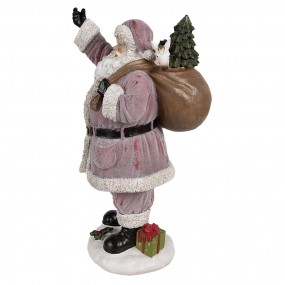 26PR4299 Christmas Decoration Figurine Santa Claus 43 cm Pink Plastic