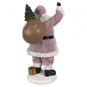 26PR4299 Christmas Decoration Figurine Santa Claus 43 cm Pink Plastic