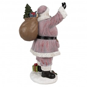 26PR4299 Christmas Decoration Figurine Santa Claus 43 cm Pink Plastic