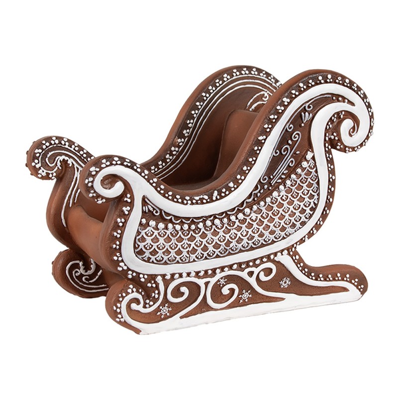 6PR4347 Figure de Noël Luge 20x12x15 cm Marron Plastique