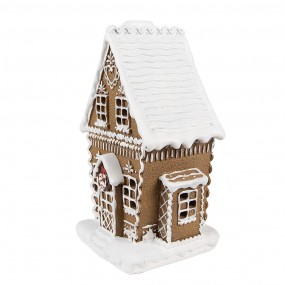 26PR4975GG Gingerbread house met LED 13x10x21 cm Bruin Kunststof Peperkoekhuisje