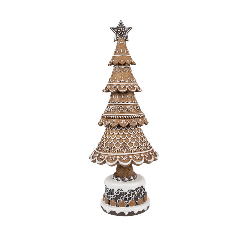 6PR4977GG Décoration de Noël Sapin de Noël Ø 16x42 cm Marron Plastique