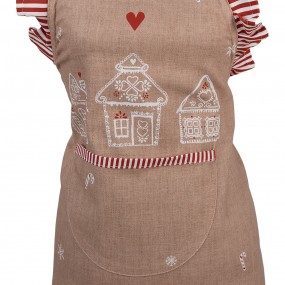 2GBB41K Kids' Kitchen Apron 48x56 cm Brown Cotton Gingerbread house