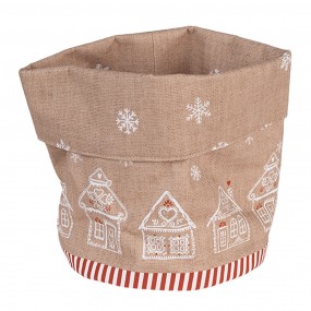 2GBB50 Bread Basket Ø 15x16 cm Brown Cotton Gingerbread house Round