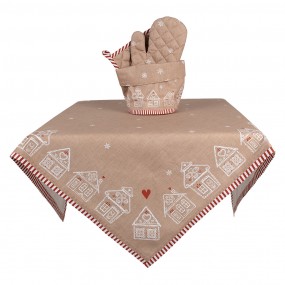 2GBB50 Bread Basket Ø 15x16 cm Brown Cotton Gingerbread house Round