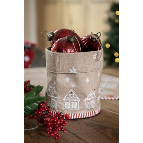 2GBB50 Bread Basket Ø 15x16 cm Brown Cotton Gingerbread house Round