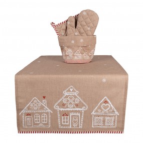 2GBB64 Tafelloper 50x140 cm Bruin Katoen Gingerbread house