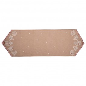 2GBB65 Table Runner 50x160 cm Brown Cotton Gingerbread house