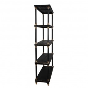 25H0697Z Bookcase 110x40x210 cm Black Wood Compartment Cabinet