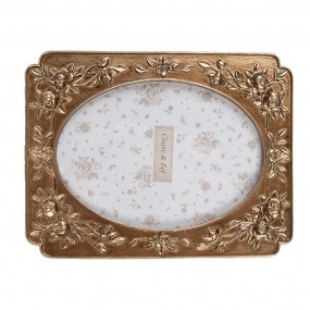 22F1189 Photo Frame 10x15 cm Gold colored Plastic Glass Picture Frame