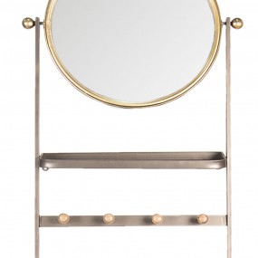 252S178 Mirror 50x194 cm Brown Iron Wood Round Large Mirror