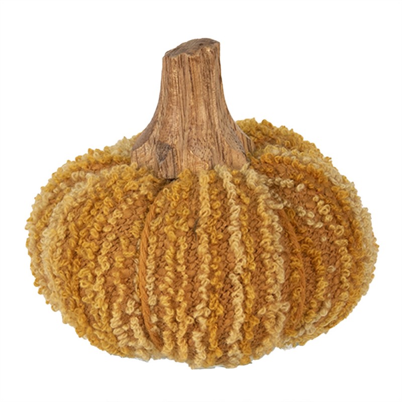 65446 Decorazione Zucca Ø 9x8 cm Giallo Tessuto