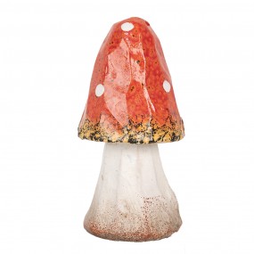 26CE1750 Decoration Mushroom Ø 6x11 cm Red White Ceramic