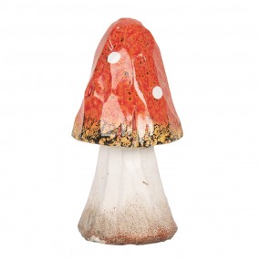 26CE1750 Decoration Mushroom Ø 6x11 cm Red White Ceramic