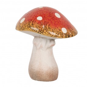 26CE1753 Décoration Champignon 13x13x15 cm Rouge Blanc Céramique