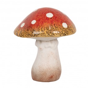 26CE1753 Décoration Champignon 13x13x15 cm Rouge Blanc Céramique