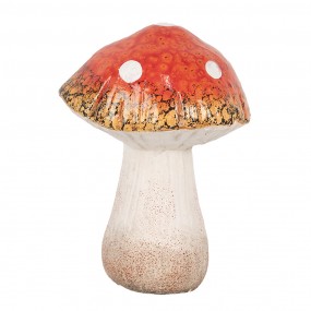 26CE1754 Décoration Champignon 9x8x12 cm Rouge Blanc Céramique