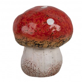 26CE1758 Decoration Mushroom Ø 5x5 cm Red White Ceramic