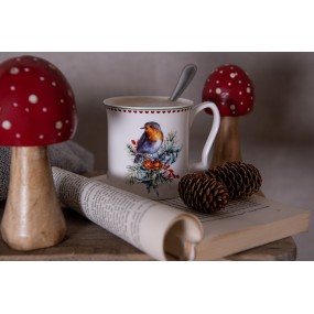 26CEMU0129 Mug 414 ml Blanc Porcelaine Oiseau Tasse à thé