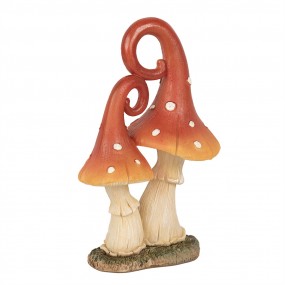 26PR4160 Decoratie Beeld Paddenstoel 17 cm Rood Beige Kunststof