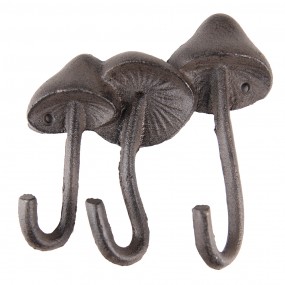 26Y5314 Patère murale Champignon 16x4x16 cm Marron Fer Porte-manteau