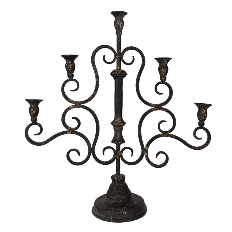 6Y5475 Candelabro 49 cm Nero Ferro Candeliere