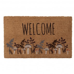 2LFJMC Door Mat 75x45 cm Brown PVS Coconut Fiber Mushrooms Coconut Mat